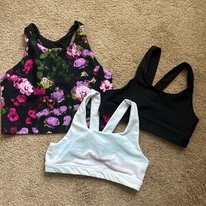 Old Navy Floral, Black, and White Crop Tops Set